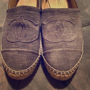 Authentic Gray CHANEL Espadrilles